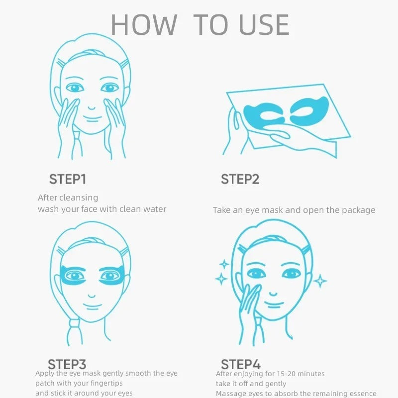 Korea Collagen Eye Patches – 10pcs Anti-Aging, Dark Circle & Puffiness Remover