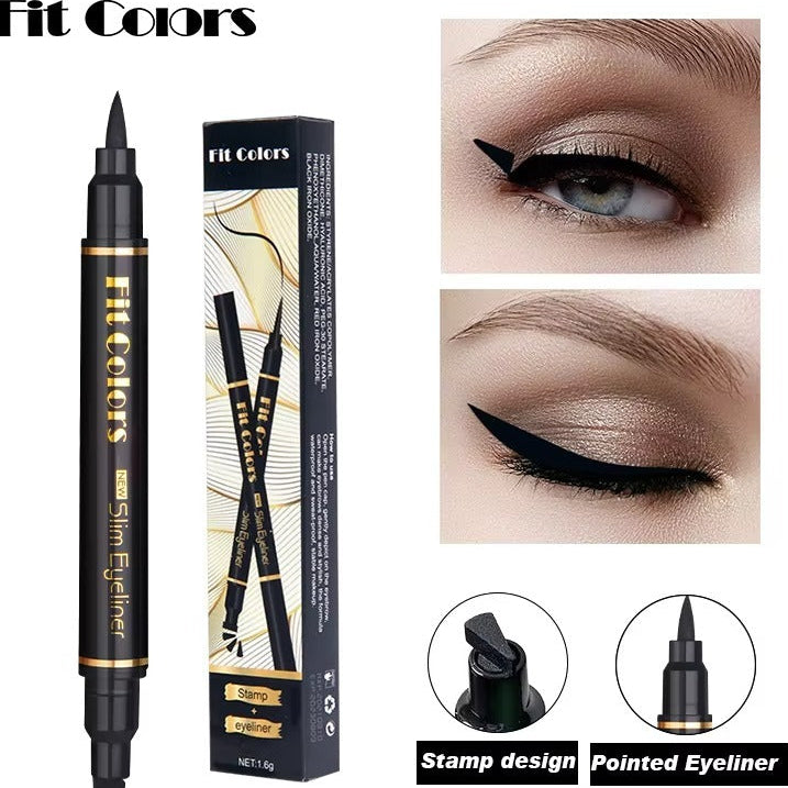 2-in-1 Waterproof Winged Eyeliner Pen – Fast-Dry, Long-Lasting Black