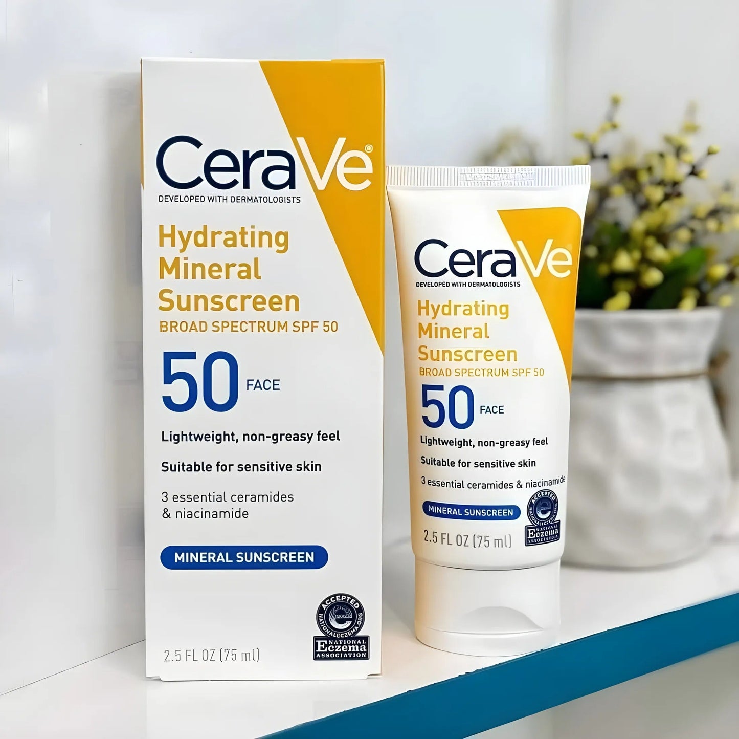 CeraVe Hydrating Mineral Sunscreen SPF 100 – Lightweight Sun Protection for Healthy Skin